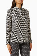 Diamond-print Blouse in Viscose Georgette
