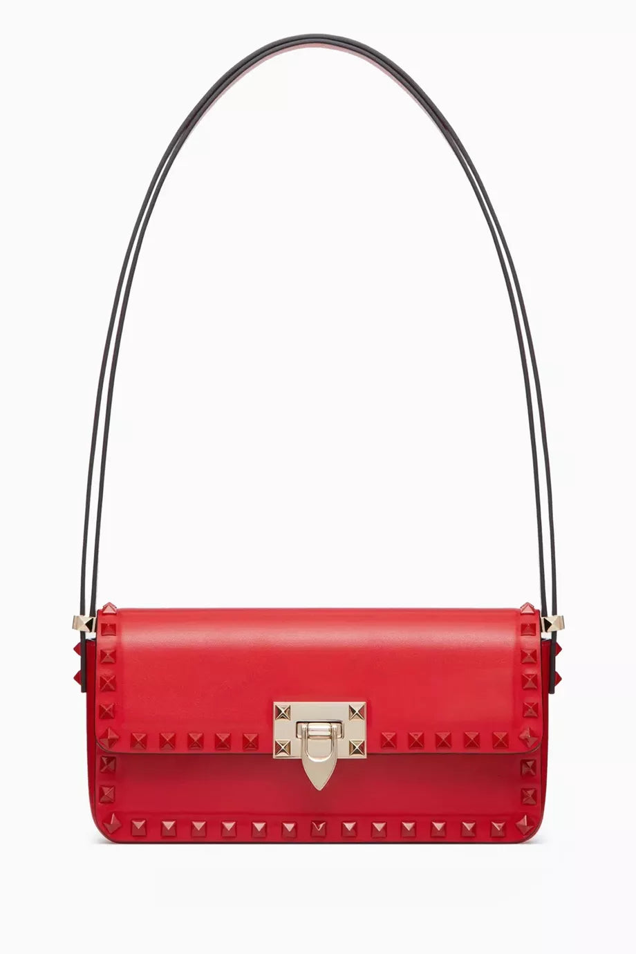 Valentino Garavani Rockstud 23 East-West Shoulder Bag in Calfskin Leather