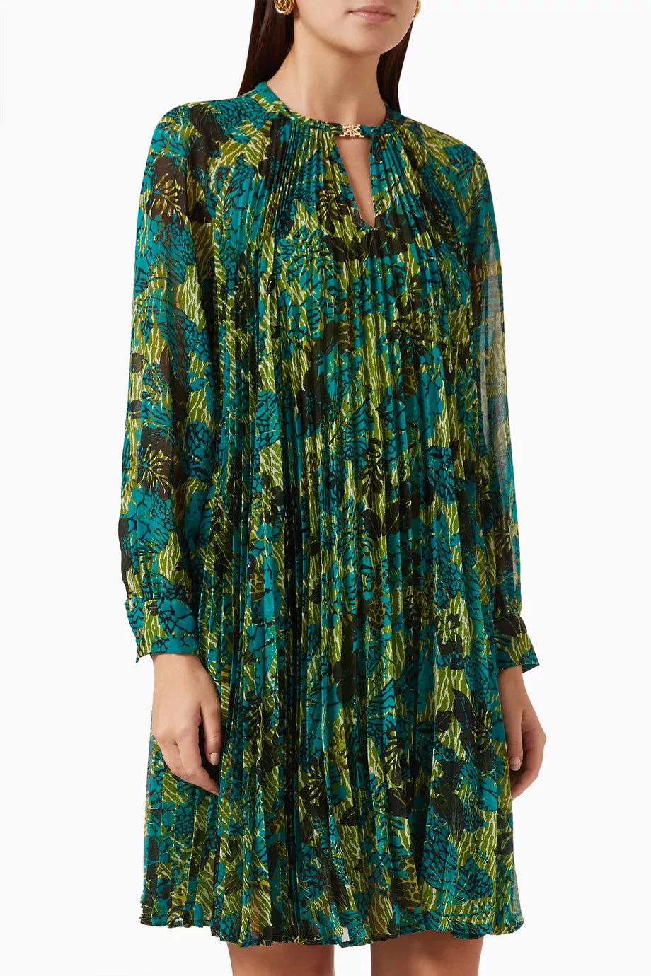 Pina Pleated Mini Dress in Georgette