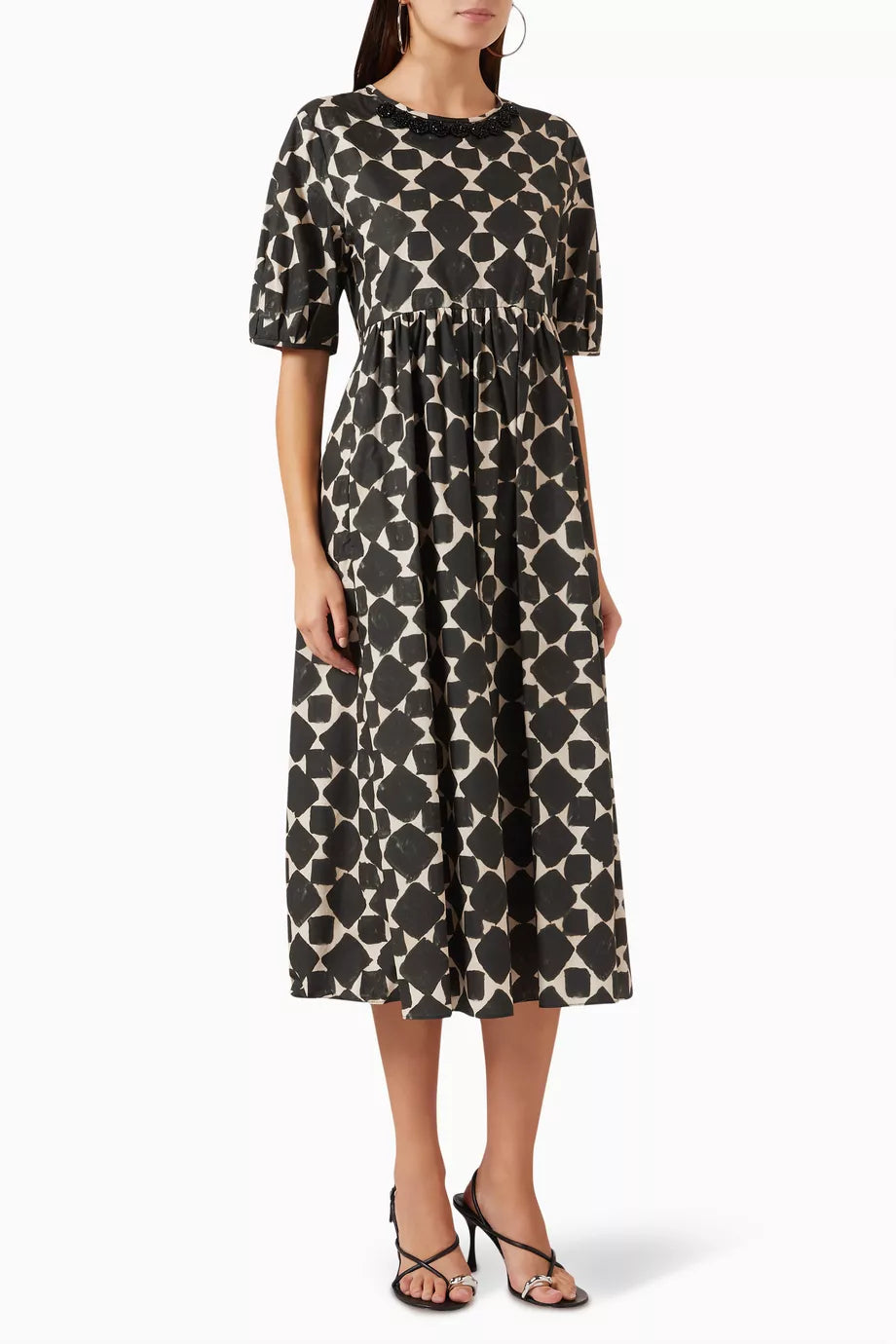 Fatobi Printed Dress in Cotton-poplin