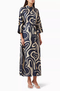 Garrona Belted Dress in Silk-twill
