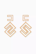 Inlaid Logo Earrings in Metal