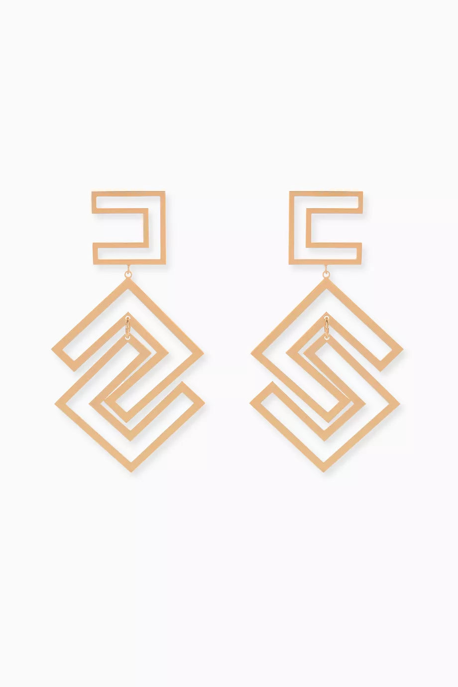 Inlaid Logo Earrings in Metal
