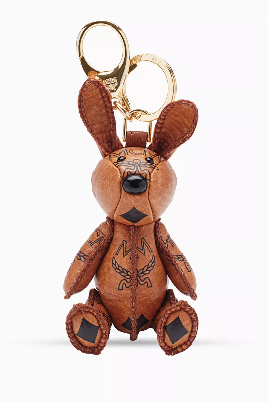 MCM Park Rabbit Bag Charm in Coated Canvas