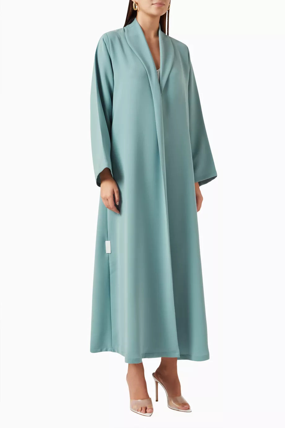 Collared Abaya in Poly-crepe