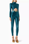 Embossed diamond-print Jumpsuit in Lycra
