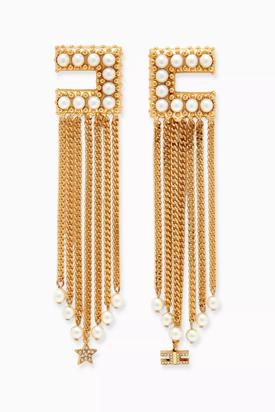 EF Chain Tassel Earrings