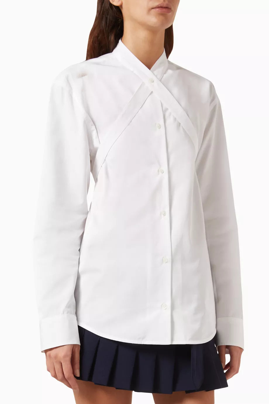 Cross Belt Shirt in Cotton-poplin