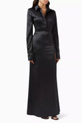 Karma Flower Maxi Shirt Dress in Silk