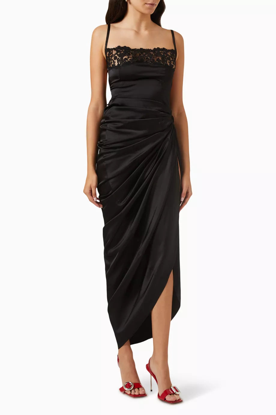 La Saudade Longue Brodee Dress in Viscose