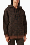 All-over Logo Zip-up Hoodie in Cotton-blend
