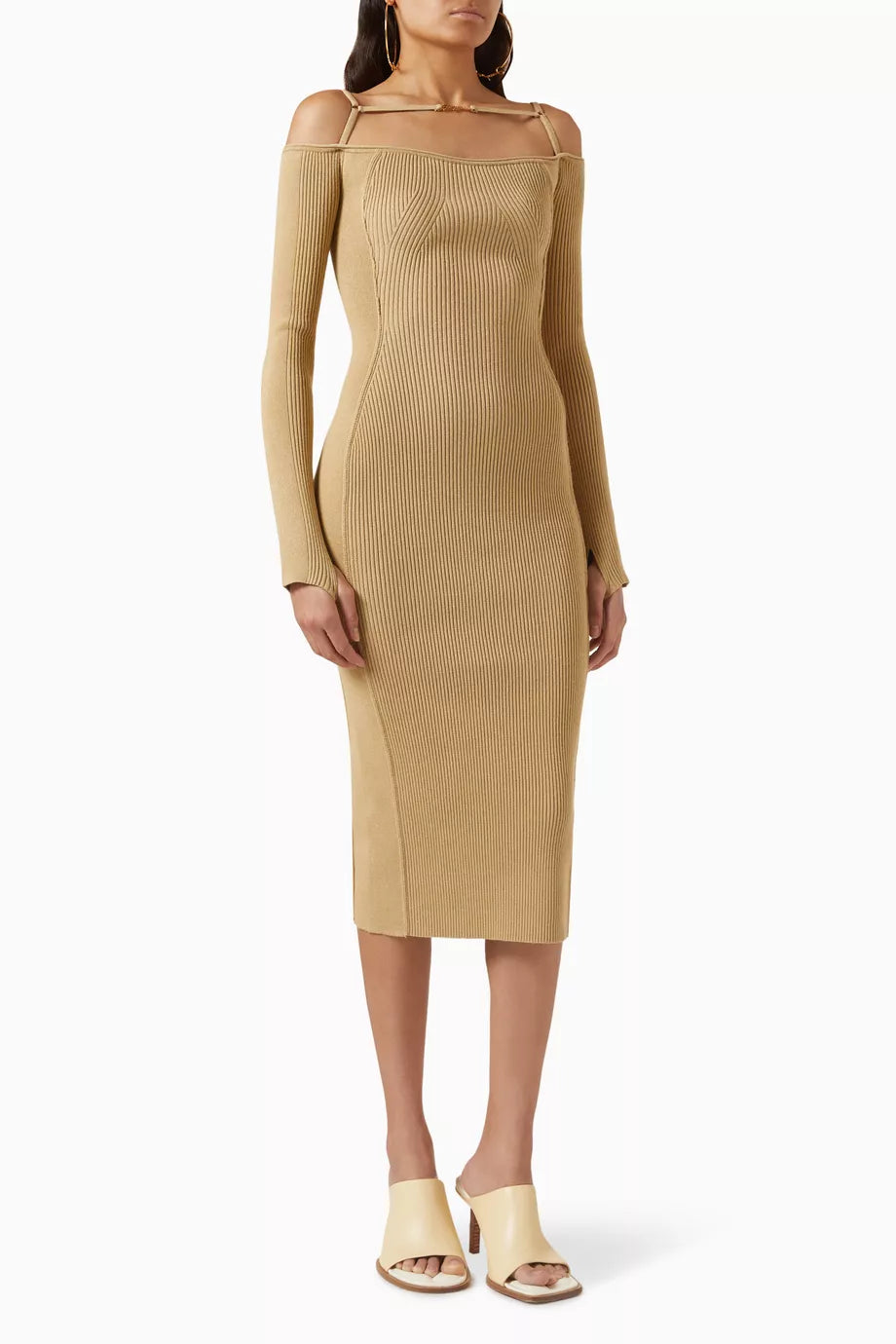 La Robe Sierra Cut-out Midi Dress in Viscose-blend