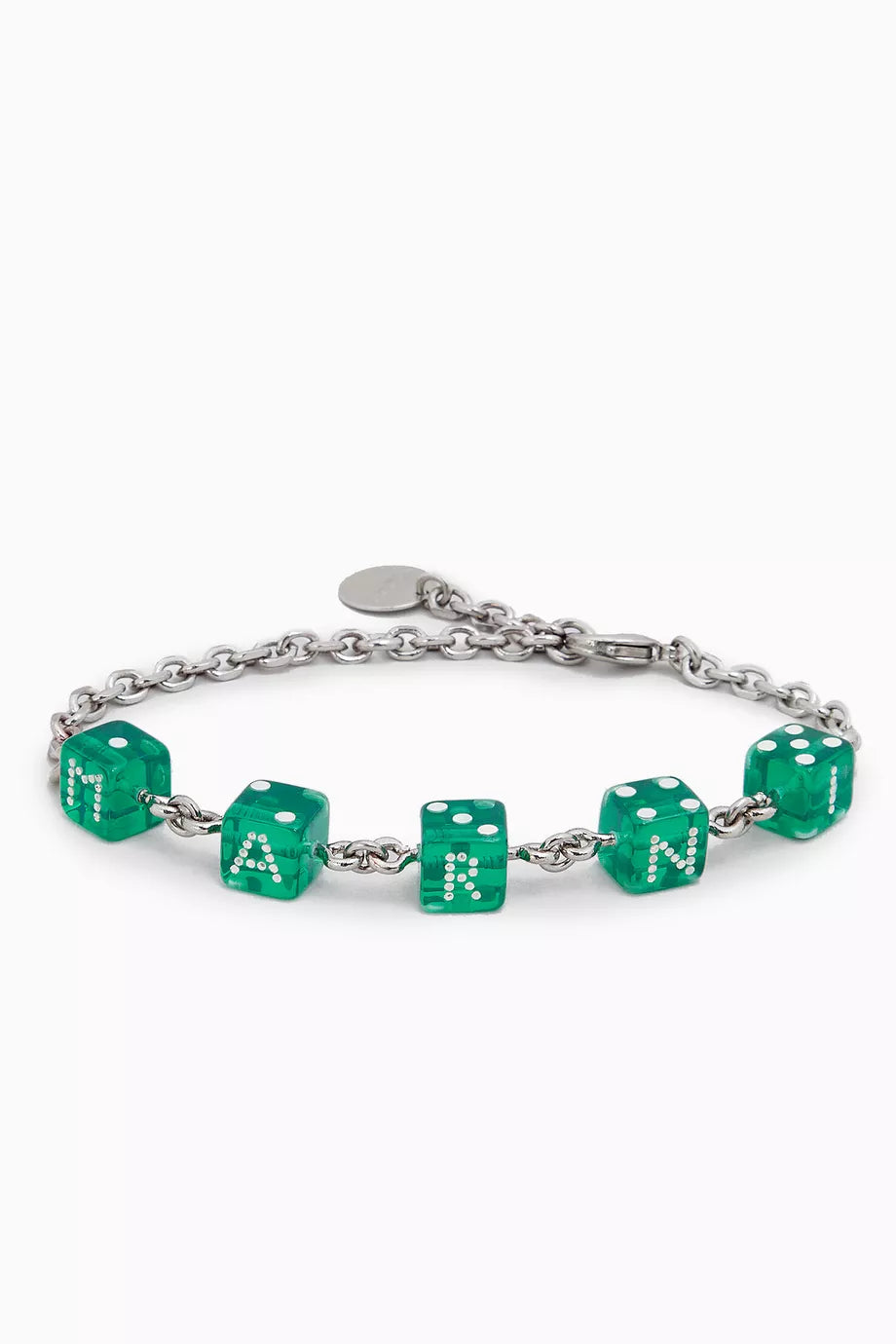 Dice Charm Bracelet in Silver Brass