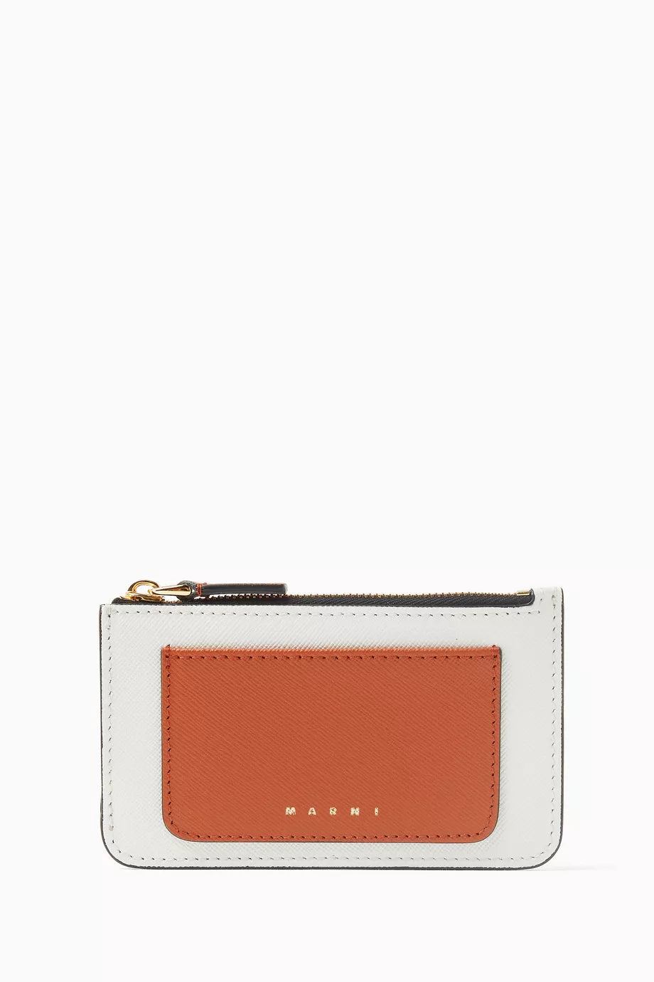 Colour-block Card Holder in Leather