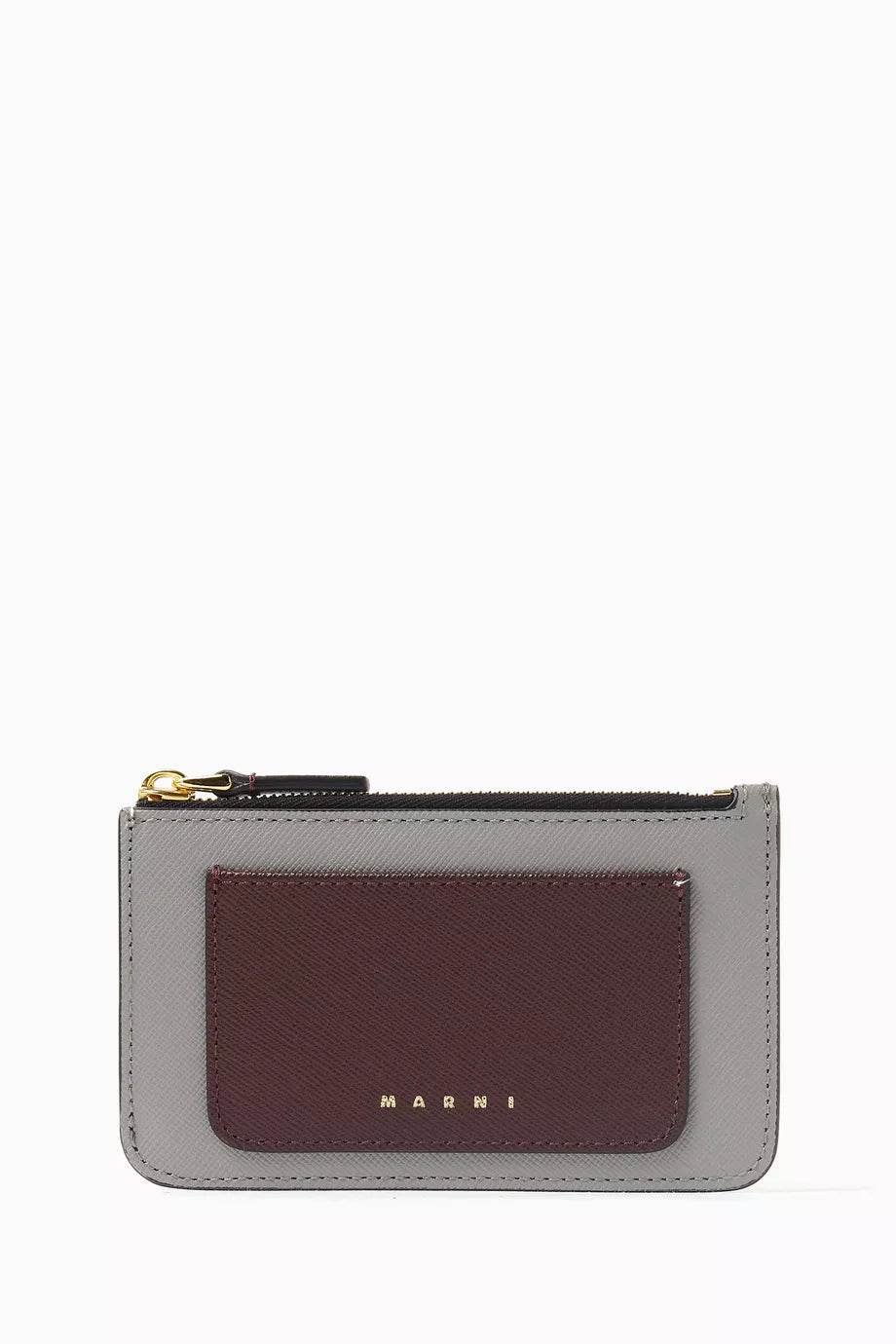 Colour-block Card Holder in Leather