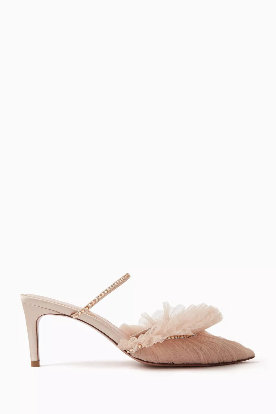 Kaya Crystal 60 Mules in Satin & Tulle