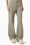 Flared Pants in Wool-gabardine