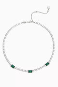 Matrix Tennis Necklace in Rhodium-plated Metal