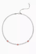Matrix Tennis Necklace in Rhodium-plated Metal