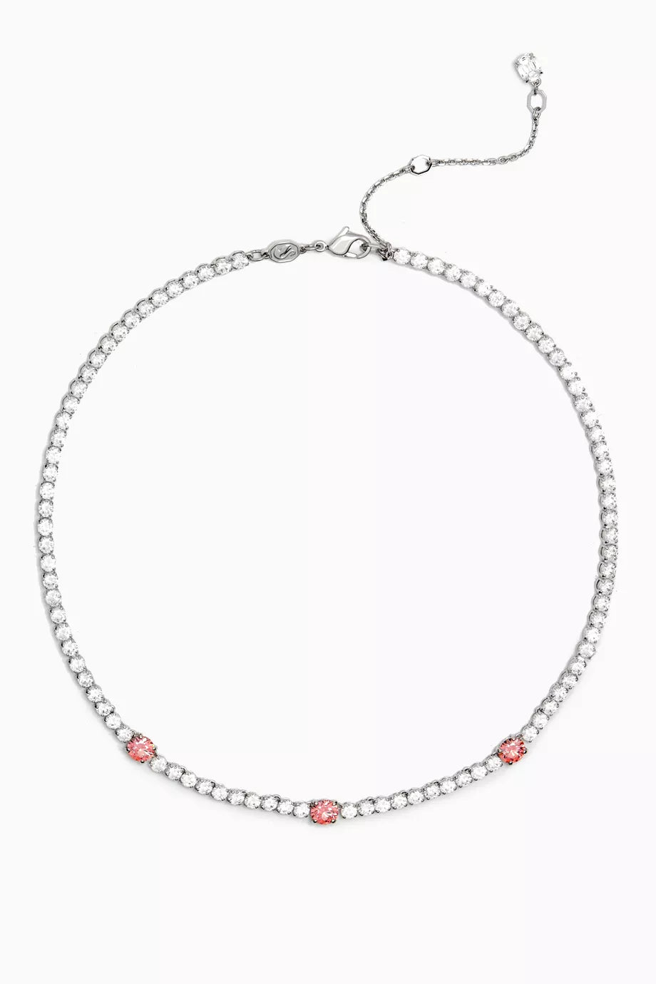 Matrix Tennis Necklace in Rhodium-plated Metal