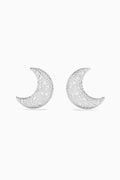 Luna Crystal Clip-on Earrings in Rhodium-plated Metal