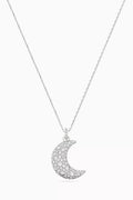 Luna Moon Pendant Necklace in Rhodium-plated Metal
