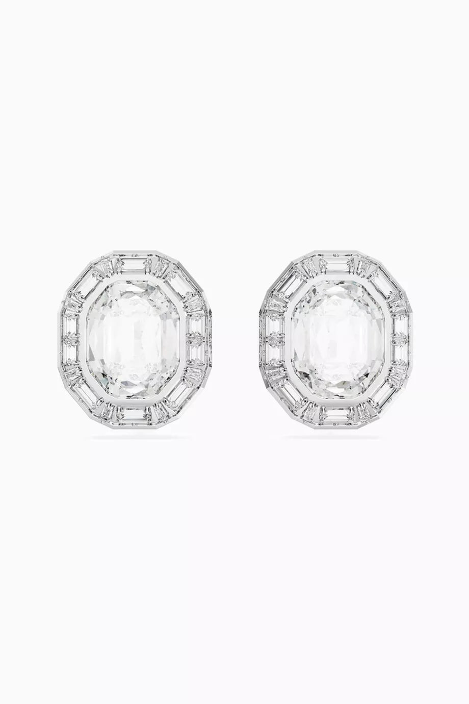 Mesmera Crystal Clip-on Earrings in Rhodium-plated Metal
