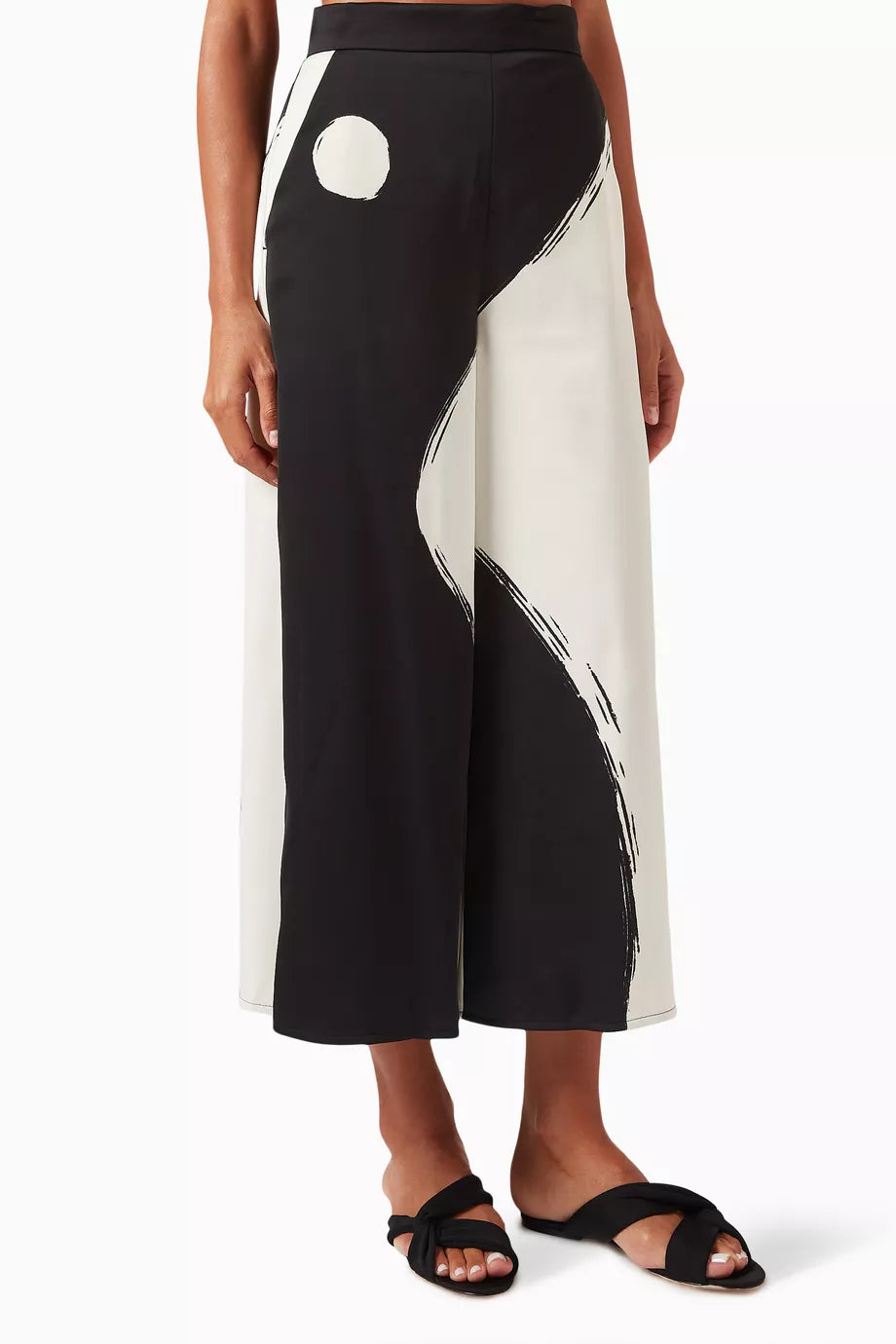 Frutta Patterned Wide-leg Pants in Satin