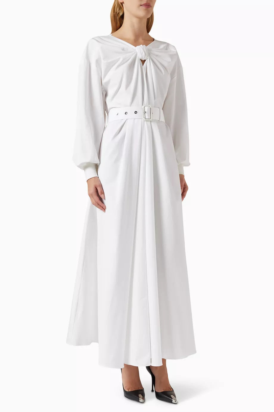 Knot-detail Maxi Dress in Cotton