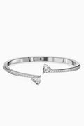 Attract Soul Heart Bangle in Rhodium-plated Metal