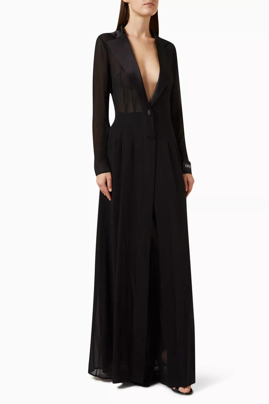 Re-Edition Label Duster Coat in Silk