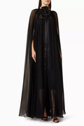 Flower Appliquè Cape in Silk