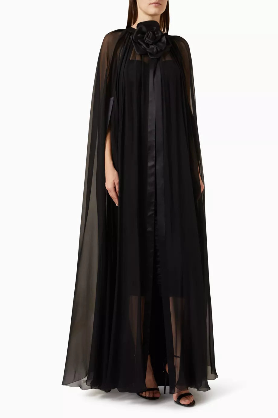 Flower Appliquè Cape in Silk