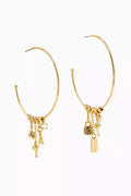 Iconic Charm Hoop Earrings in Metal