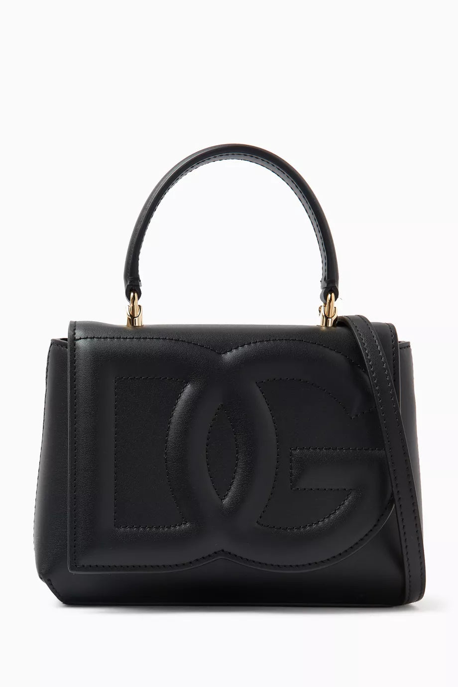 Small DG Logo Top-handle Bag in Leather