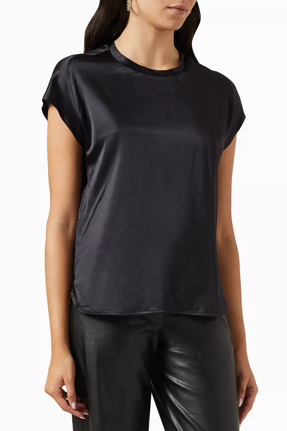 Farida Top in Stretch Silk-satin