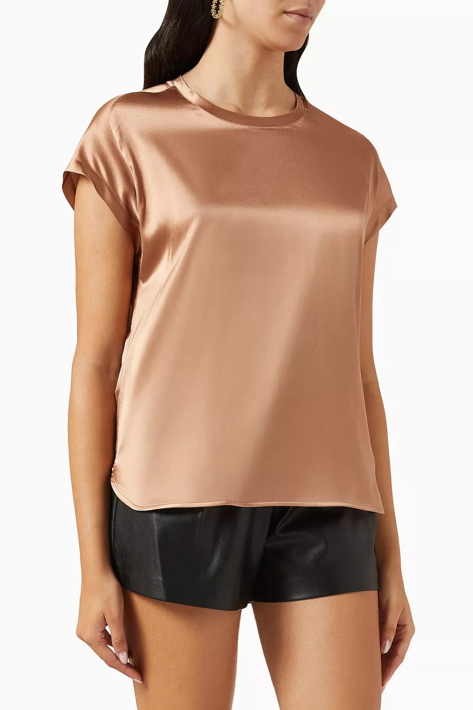 Farida Top in Stretch Silk-satin