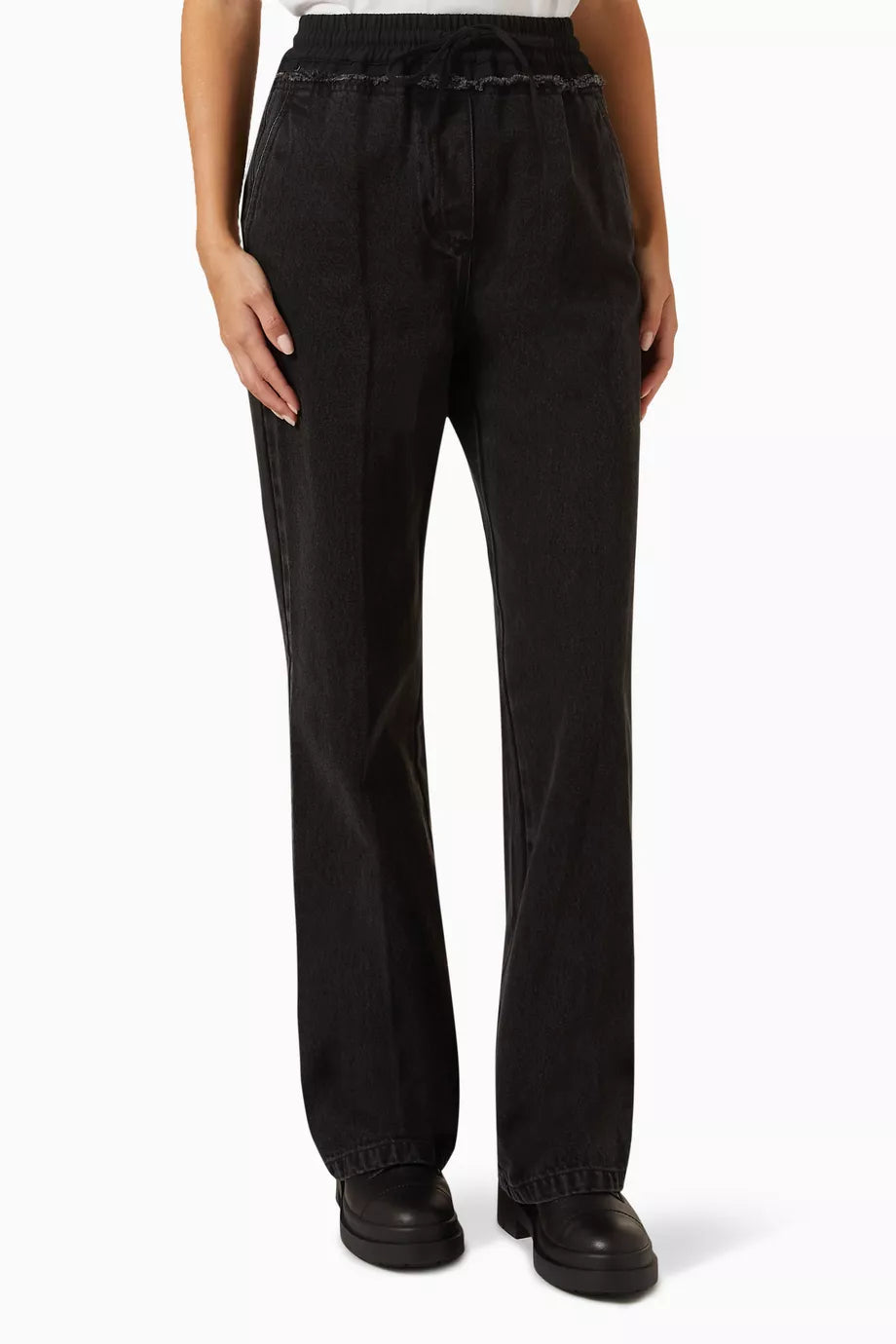 Combo Elastic Pants in Denim