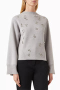 Crystal-embellished Sweater in Merino Wool