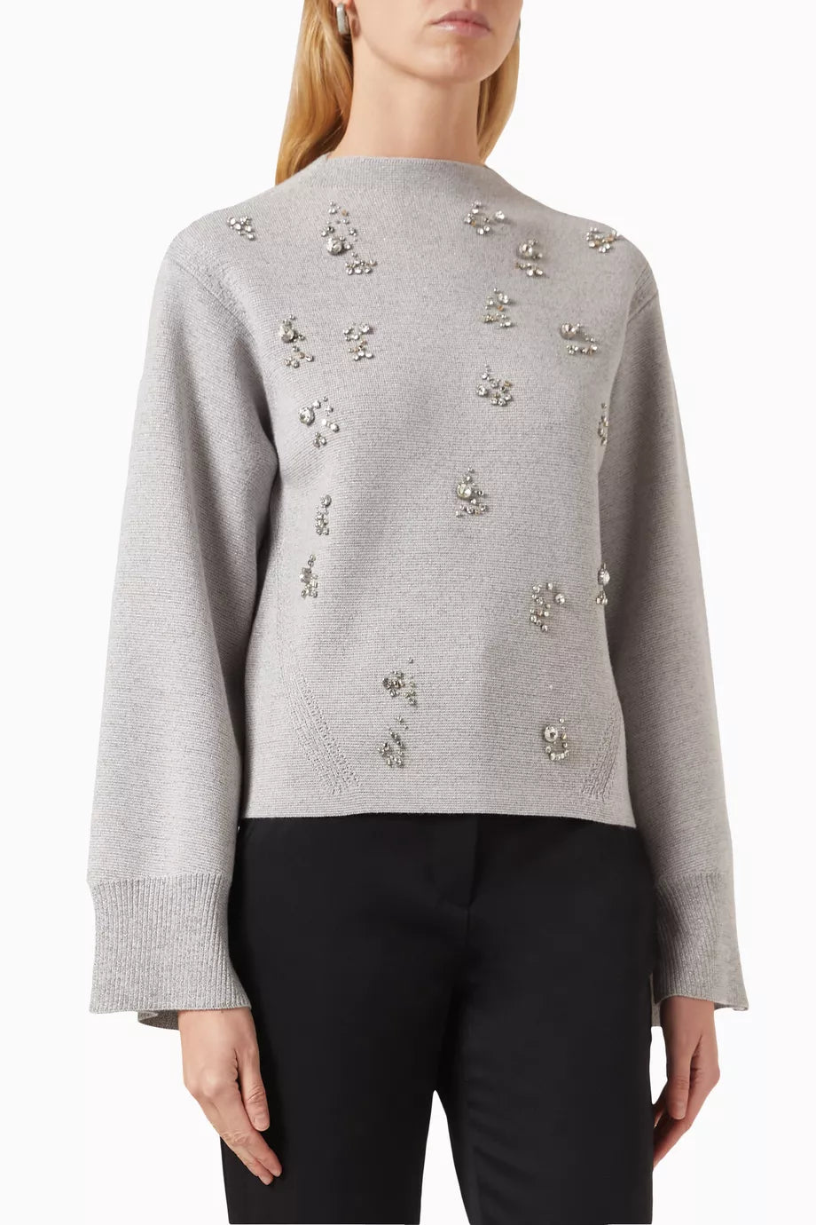 Crystal-embellished Sweater in Merino Wool