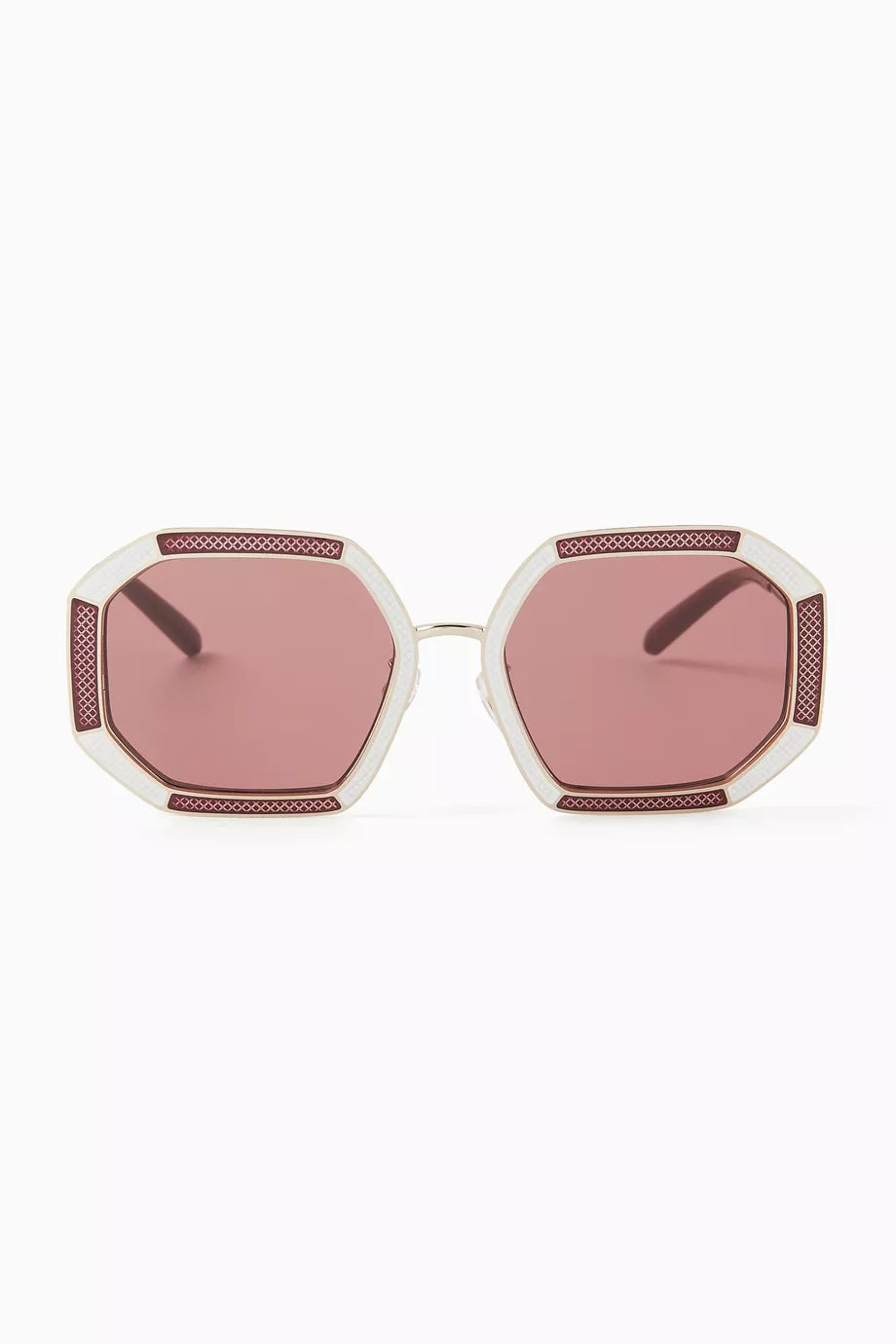 Kira Stripes Irregular Sunglasses in Metal