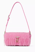 Mini Avenue Embellished Shoulder Bag in Satin