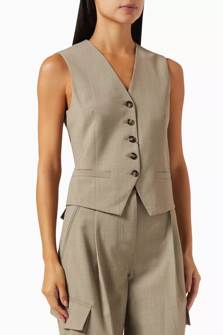 Carol Vest in Wool-blend