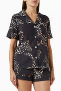 Jag-print Short Pyjama Set in Cotton
