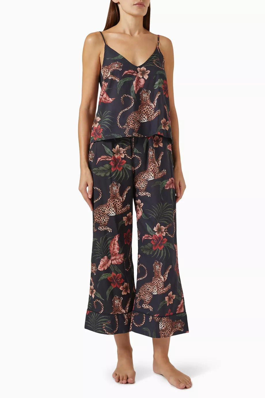 Leopard-print Soleia Cami & Wide-leg Set in Cotton