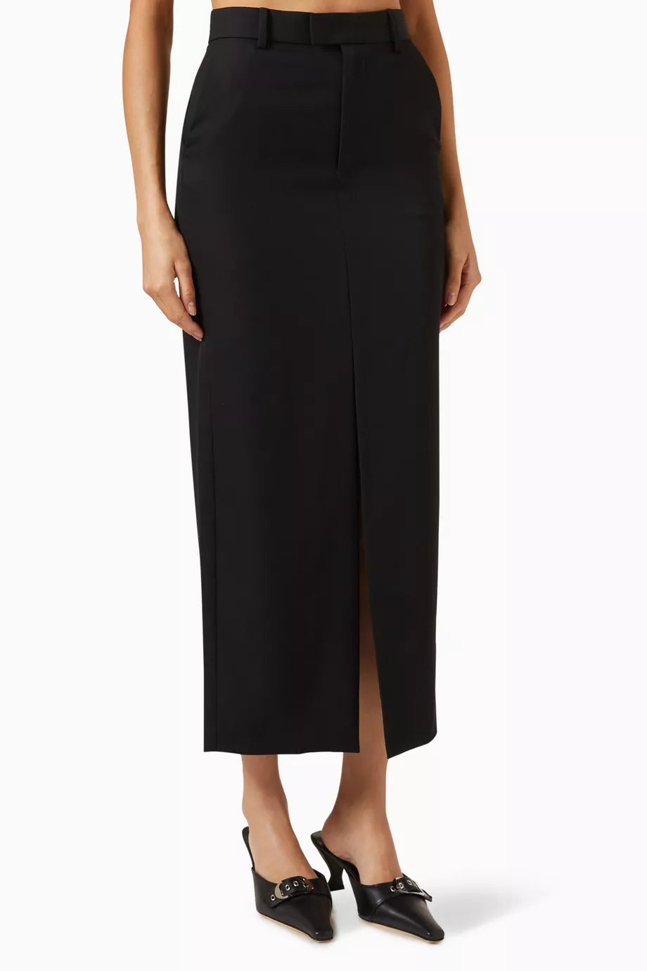 Lula Pencil Midi Skirt in Wool