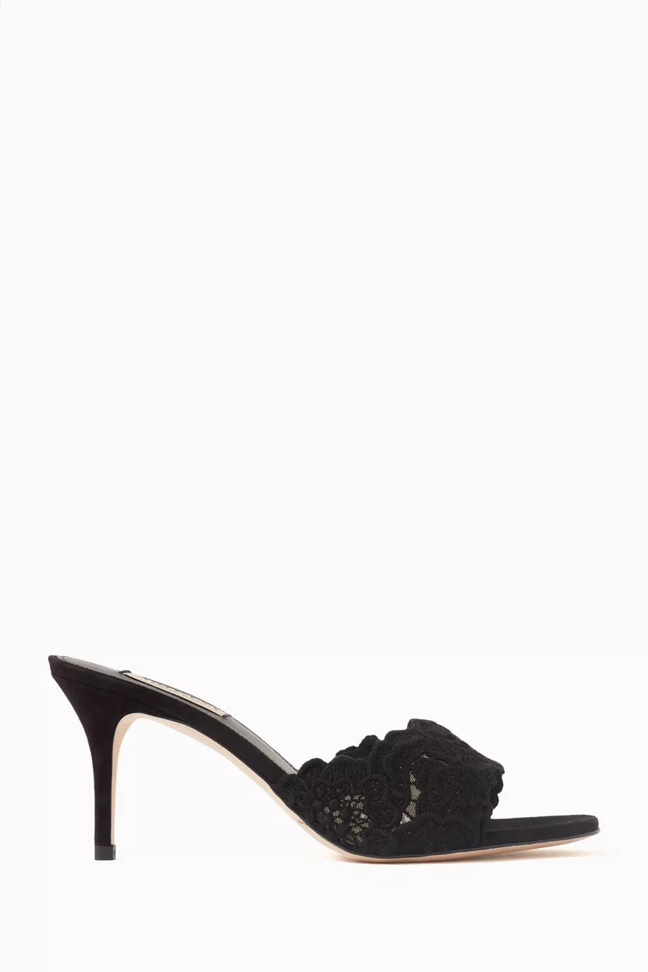 Como 75 Mule Sandals in Crochet Lace & Suede