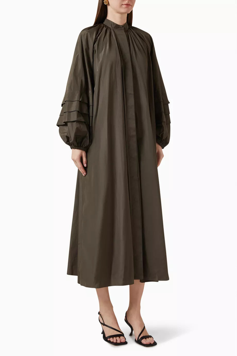 Radames Shirt Dress in Silk-taffeta