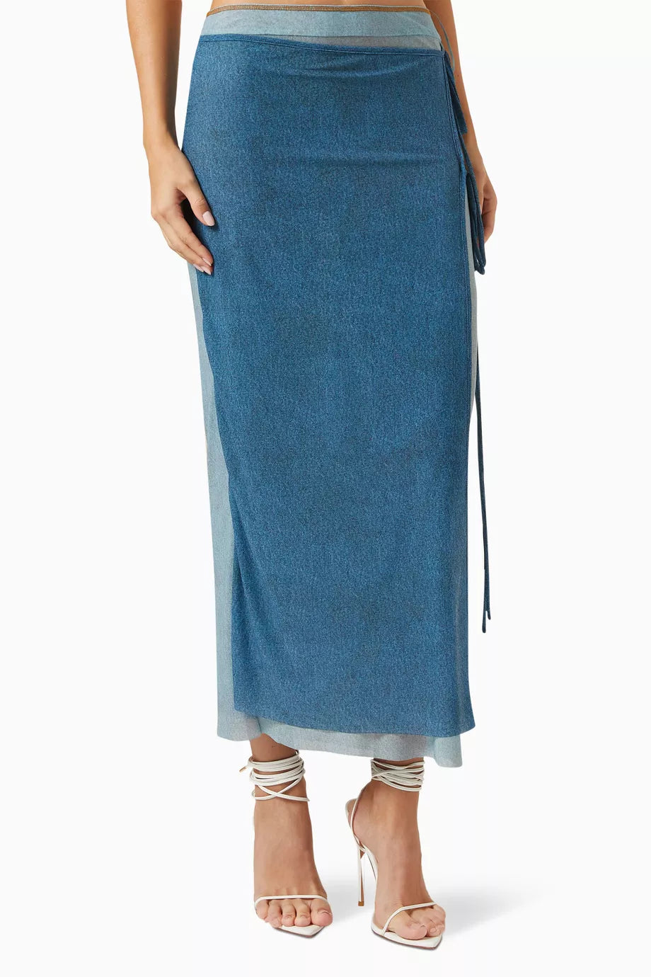 Hayden Wrap Maxi Skirt in Stretch-nylon