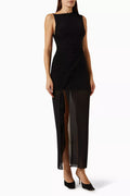 Julian Asymmetrical Maxi Dress in Stretch-nylon